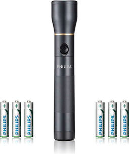 Philips Zaklamp - SFL7002T/10 - LED-zaklamp - Incl. 6 AA-Batterijen - 1200 lumen - Zwart - IPX4 Waterdicht - Draagbare Lamp - Outdoor