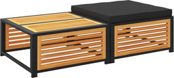 vidaXL - Tuintafel - Kruk - Massief acaciahout - Antraciet