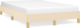 vidaXL - Bedframe - zonder - matras - 120x190 - cm - stof - crèmekleurig