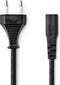 Nedis Stroomkabel - Euro Male - IEC-320-C1 - 2.00 m - Plat - Zwart