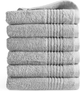 PHLOX Handdoek Supreme Collectie - 50x100 - 6 stuks - OEKO-TEX Made in Green - 600 g/m2 zacht katoen - licht grijs