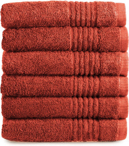 PHLOX Handdoek Supreme Collectie - 50x100 - 6 stuks - OEKO-TEX Made in Green - 600 g/m2 zacht katoen - terracotta