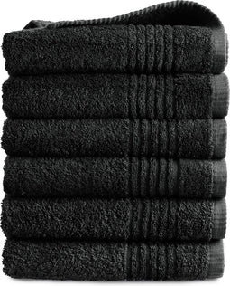 PHLOX Handdoek Supreme Collectie - 50x100 - 6 stuks - OEKO-TEX Made in Green - 600 g/m2 zacht katoen - zwart