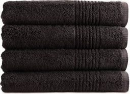 PHLOX Handdoek Supreme Collectie - 70x140 - 4 stuks - OEKO-TEX Made in Green - 600 g/m2 zacht katoen - zwart