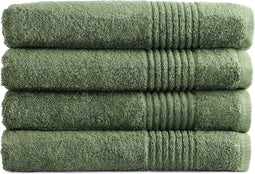 PHLOX Handdoek Supreme Collectie - 70x140 - 4 stuks - OEKO-TEX Made in Green - 600 g/m2 zacht katoen - oud groen