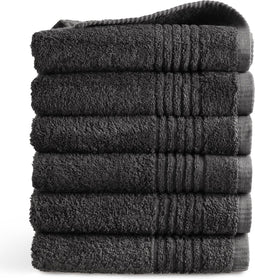 PHLOX Handdoeken Set 50x100 cm - 6 stuks - 600 g/m2 Zacht Katoen - Supreme Collectie - Antraciet
