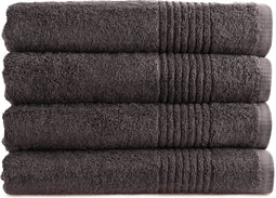 PHLOX Handdoeken Set 70x140 cm - 4 stuks - 600 g/m2 Zacht Katoen - Supreme Collectie - Antraciet