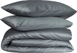 PHLOX Queen Collectie Dekbedovertrek 140x200/220 cm - Katoen-Satijn 300 TC - Inclusief Kussensloop 60x70 cm - Luxe en Zacht PIMA Katoen - Zilverblauw