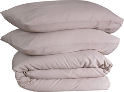 PHLOX Queen Collectie Dekbedovertrek 140x200/220 cm - Katoen-Satijn 300 TC - Inclusief Kussensloop 60x70 cm - Luxe en Zacht PIMA Katoen - Sand