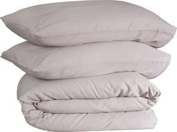 PHLOX Queen Collectie Dekbedovertrek 200x200/220 cm - Katoen-Satijn 300 TC - Inclusief 2 Kussenslopen 60x70 cm - Luxe en Zacht PIMA Katoen - Licht Beige