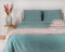 PHLOX Queen Collectie Dekbedovertrek 200x200/220 cm - Katoen-Satijn 300 TC - Inclusief 2 Kussenslopen 60x70 cm - Luxe en Zacht PIMA Katoen - Oceaan