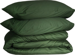 PHLOX Queen Collectie Dekbedovertrek 240x200/220 cm - Katoen-Satijn 300 TC - Inclusief 2 Kussenslopen 60x70 cm - Luxe en Zacht PIMA Katoen - Groen