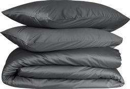 PHLOX Queen Collectie Dekbedovertrek 240x200/220 cm - Katoen-Satijn 300 TC - Inclusief 2 Kussenslopen 60x70 cm - Luxe en Zacht PIMA Katoen - Antraciet
