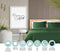 PHLOX Queen Collectie Dekbedovertrek 240x200/220 cm - Katoen-Satijn 300 TC - Inclusief 2 Kussenslopen 60x70 cm - Luxe en Zacht PIMA Katoen - Groen