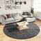 vidaXL - Vloerkleed - OVIEDO - laagpolig - Ø - 240 - cm - antracietkleurig