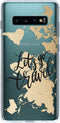 Hoesje Geschikt voor Samsung Galaxy S10 Plus Hoesje Siliconen - Design Backcover siliconen - Meerkleurig / Quote World Map