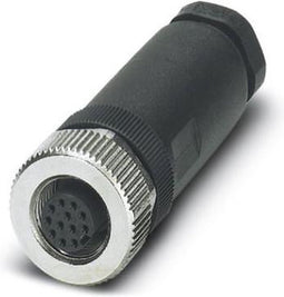 Phoenix 1404420 M12 Zwart, Roestvrijstaal kabel-connector