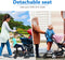 Meerijdplankje Universeel - Meerijdplankje met zitje voor kinderwagen of buggy - 360° draaibare wielen - Zwart