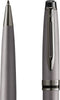 Waterman Expert Balpen | Metallic zilveren lak met rutheniumdetails | Medium punt | Blauwe inkt | Met geschenkverpakking