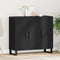 vidaXL - Sideboard - met - 3 - Deuren - Zwart - Eiken - 90x34x80 - cm - Geengineerd - Hout