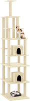 vidaXL - Kattenmeubel - met - sisal - krabpalen - 216 - cm - crèmekleurig