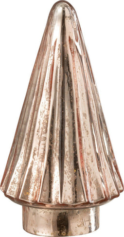 J-Line kerstboom - glas - roze - LED lichtjes - small