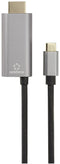 Renkforce RF-6409790 - USB-C naar HDMI Adapterkabel - 3840 x 2160 @ 144 Hz - Grijs Zwart