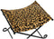 Voetensteun DKD Home Decor Zwart Metaal Bruin Leer Luipaard Koloniaal (55 x 45 x 41 cm)