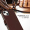 Selencia iPhone 15 - Echt Lederen Bookcase - 3 Pashouders - Bruin