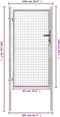 vidaXL - Poort - 105x200 - cm - gegalvaniseerd - staal - zilverkleurig