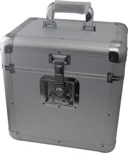 Aluminium LP Koffer - Voor 70 tot 100 Platen - Afsluitbaar - Zilver Aluminium