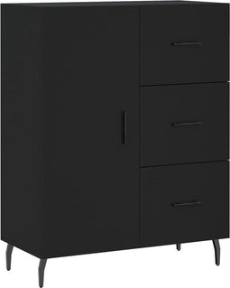 vidaXL - Dressoir - 69,5x34x90 - cm - bewerkt - hout - zwart