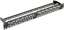 Renkforce RF-3528228 - Patchpaneel 24 poorten 45° haakse RJ45 - Zwart