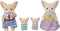 Sylvanian Families 5696 Familie woestijn vos- 4 fluweelzachte speelfiguren- duo kinderwagen - speelset