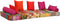 vidaXL - Poef - tweezits - modulair - stof - patchwork