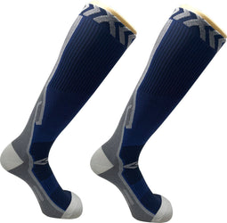 Sandside Compressiekousen - Sport Compressie Sokken - Ondersteuning en Comfort - Donkerblauw (2 Paar)