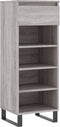 vidaXL - Schoenenkast - 40x36x105 - cm - bewerkt - hout - grijs - sonoma