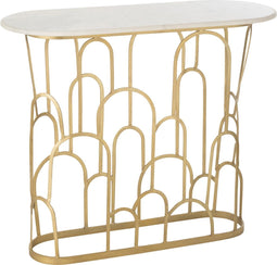 J-Line console moza - metaal/marmer - goud