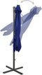 vidaXL - Zweefparasol - met - paal - en - LED-verlichting - 300 - cm - azuurblauw