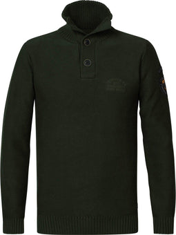 Petrol Industries - Heren Pullover - Fijngebreid V-hals - Bruin - M