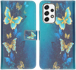 iMoshion Hoesje Geschikt voor Samsung Galaxy A53 Hoesje Met Pasjeshouder - iMoshion Design Softcase Bookcase - Blauw / Blue Butterfly