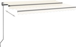 vidaXL - Luifel - automatisch - met - LED - en - windsensor - 400x350 - cm - crèmekleur