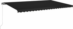 vidaXL - Luifel - handmatig - uittrekbaar - met - LED - 500x350 - cm - antracietkleur