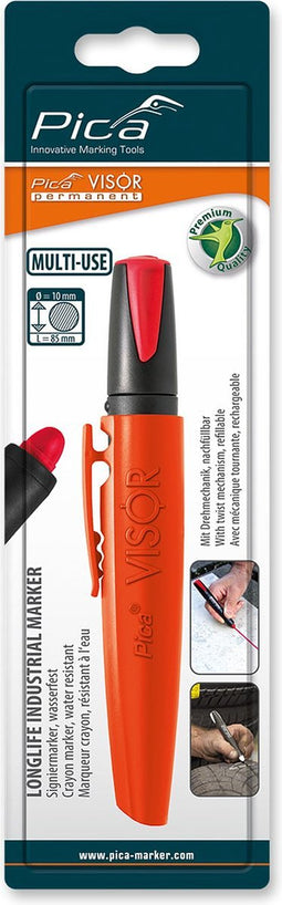 Pica 990/40 VISOR Permanent Marker - Geschikt voor vrijwel alle ondergronden - Navulbaar - Rood