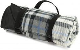 Picknickkleed Grijs Blauw Geruit - Fleece - Waterdicht - 145x145cm - Tweedmill