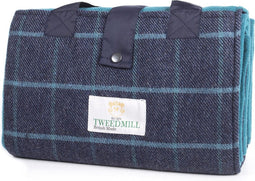 Picknickkleed Leisure Blauw met Turquoise - Fleece - Waterdicht - 137x137cm - Tweedmill