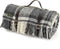 Picknickkleed Polo Cottage Grijs Zwart - Wol - Leren Draagset - Waterdicht - 145x183cm - Tweedmill
