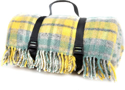 Picknickkleed Polo Geruit Geel (Ocean) - Wol - Waterdicht - 145x183cm - Tweedmill