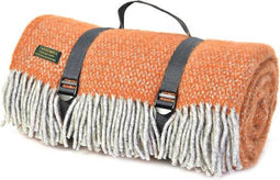 Picknickkleed Polo Oranje Grijs - Wol - Waterdicht - 145x183cm - Tweedmill
