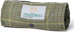 Picknickkleed Walker Geruit Tweed 391 -Bosgroen Tweed - Waterdicht - 66 × 98cm - Tweedmill